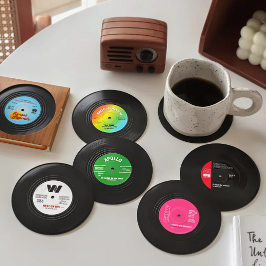 Posavasos de vinilo Vintage para tazas